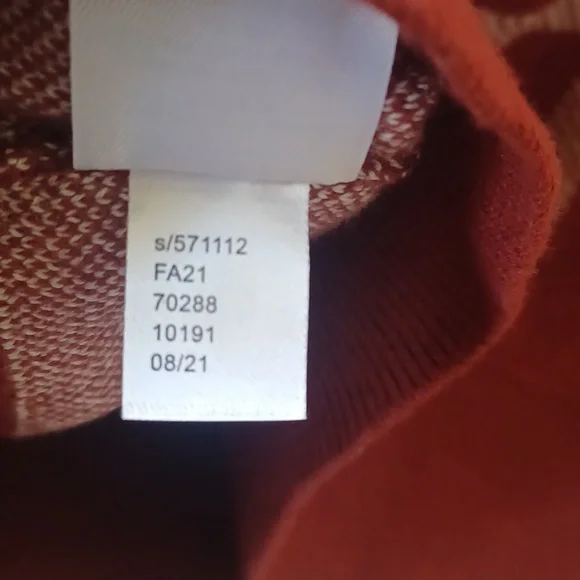 Ann Taylor Factory NWOT Crew Neck Sweater Rust Square Pattern Large - Picture 5 of 5